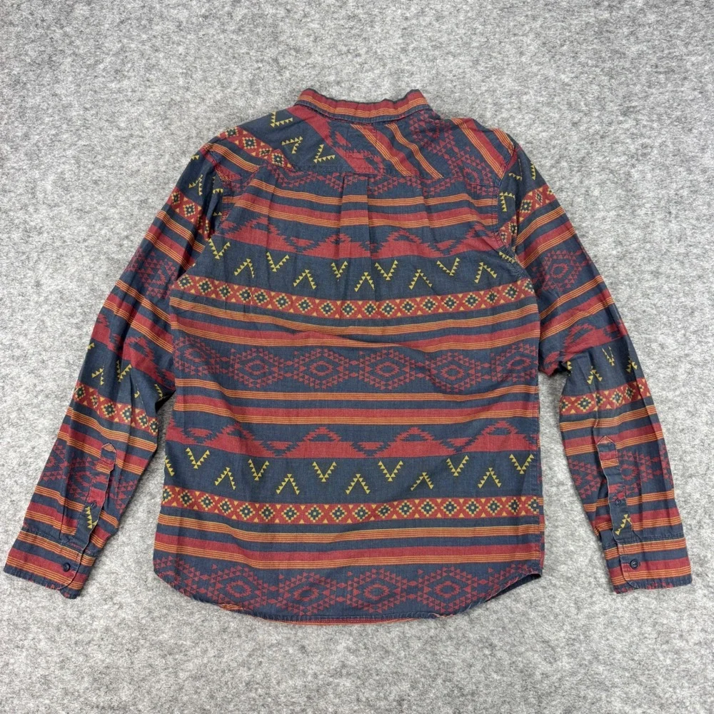 Levis Mens Southwestern‎ Aztec Print Button Down Shirt Blue Red Yellow Medium